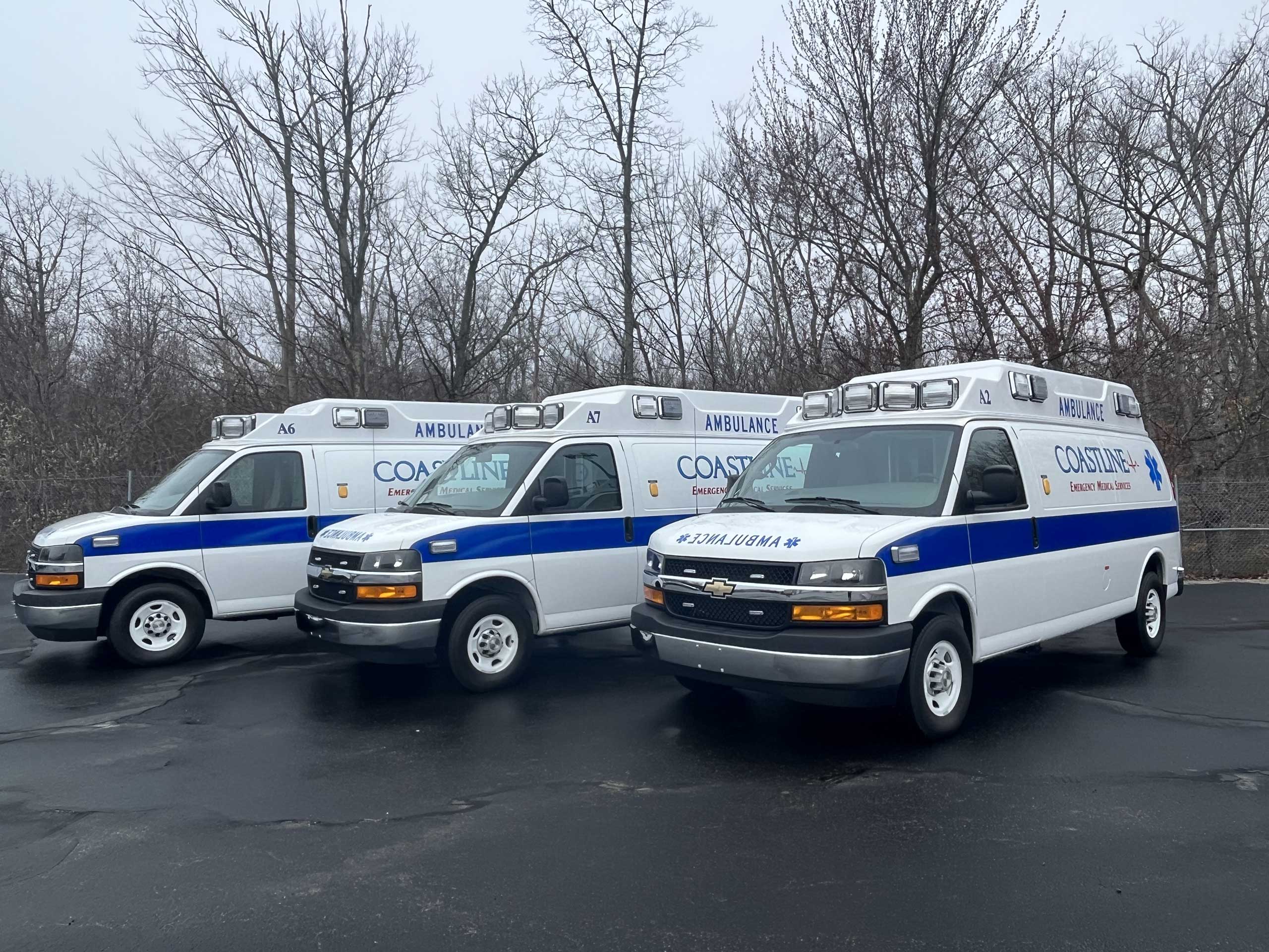 Coastline EMS, Inc. of Dartmouth, MA - Three (3) Wheeled Coach / Type II Ambulances